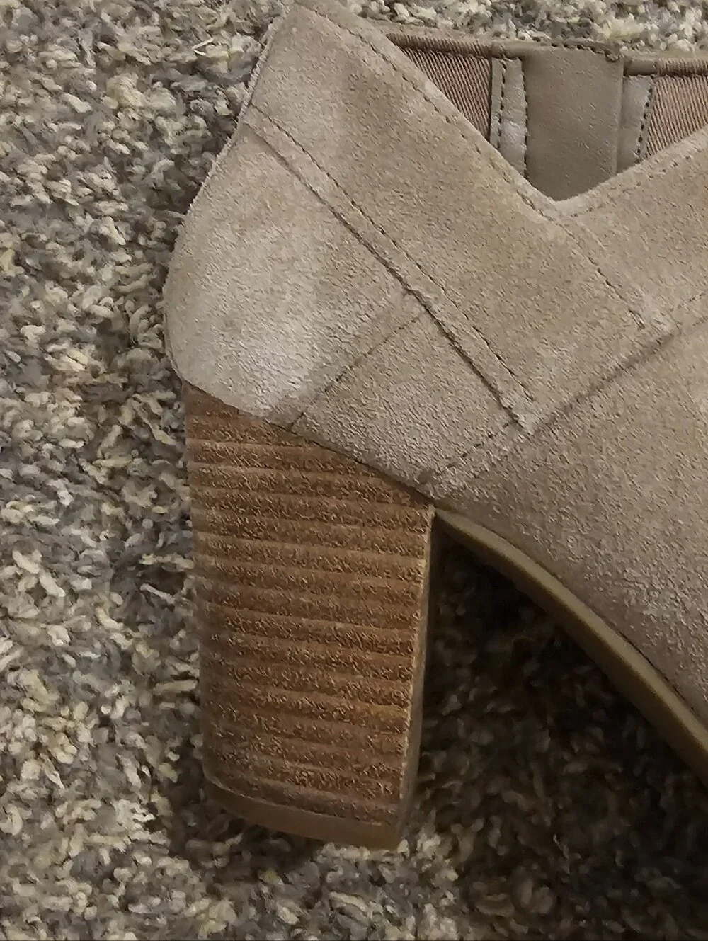 KOOLABURRA by UGG Zip Stacked Heel Suede Ankle Boots 9.5 Camel/Beige 3.25